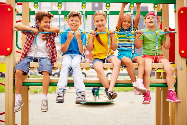 Joyful Children Enjoying Playground Fun